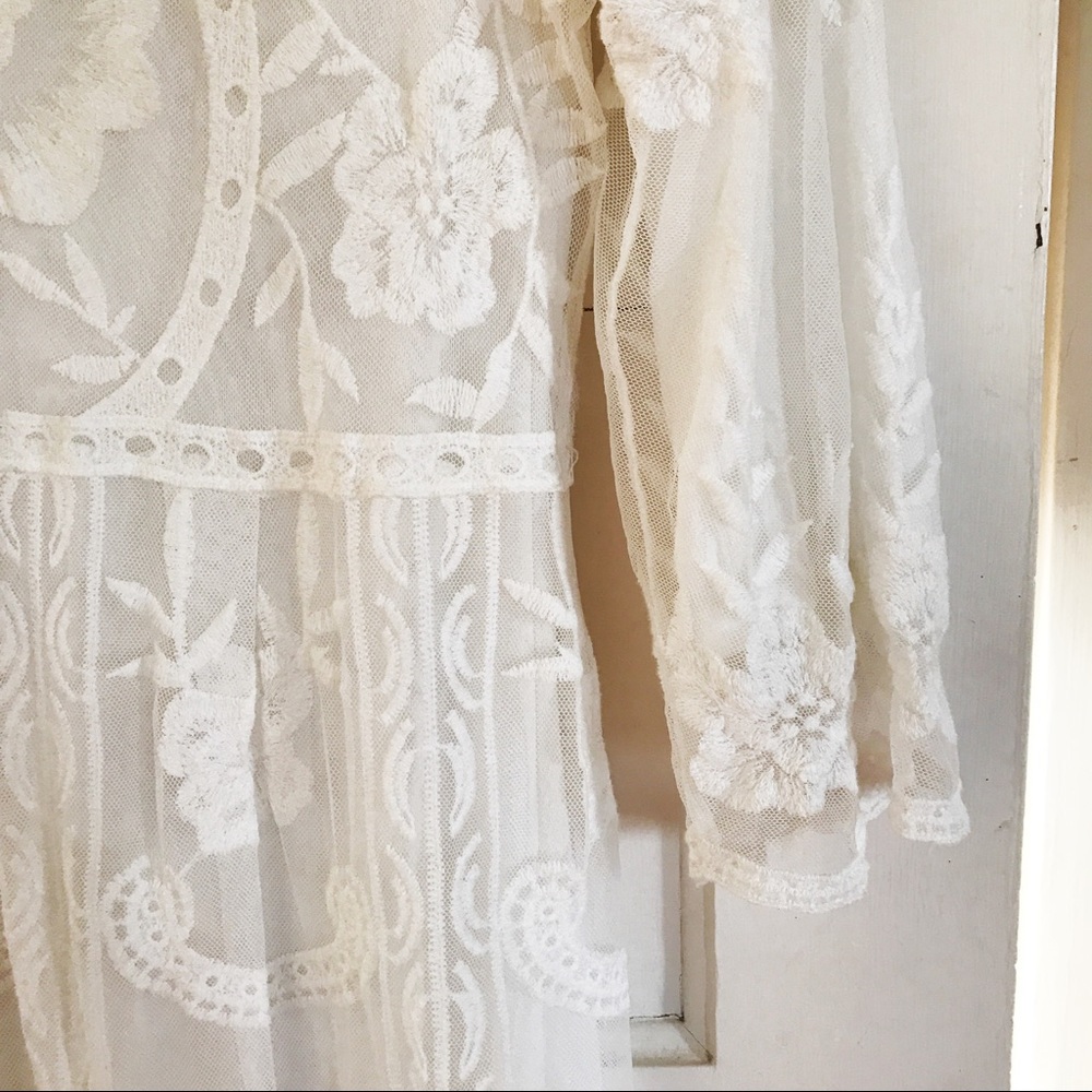 White lace midi dress